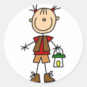 Girl Camping Sticker
