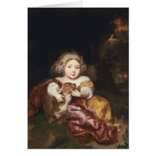 Girl Caressing a Fawn