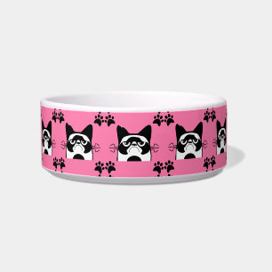 Girl Cat Feline Lovers Owners Pet Tag Bowl