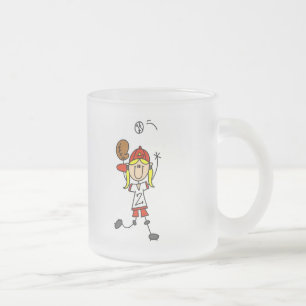 Girl Catching Baseball T-shirts and Gifts Frosted Glass Coffee Mug