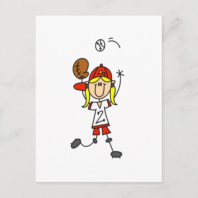 Girl Catching Baseball T-shirts and Gifts Postcard (Front)