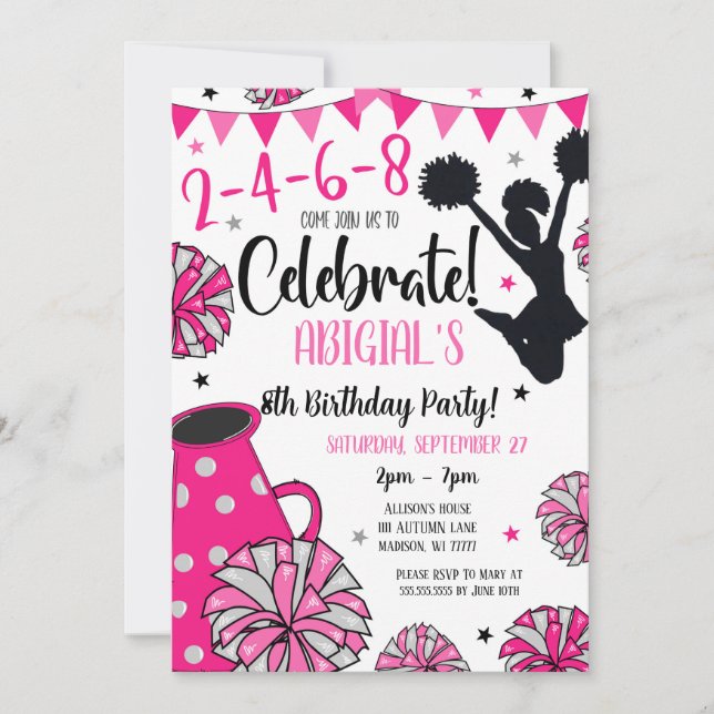 Girl Cheerleader Invite (Front)