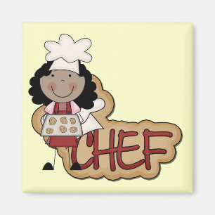 Girl Chef African American Tshirts and Gifts Magnet