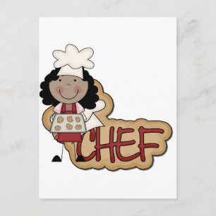 Girl Chef African American Tshirts and Gifts Postcard