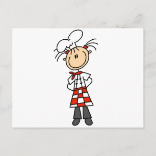 Girl Chef Stick Figure Tshirts and Gifts Postcard