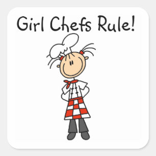 Girl Chefs Rule Square Sticker