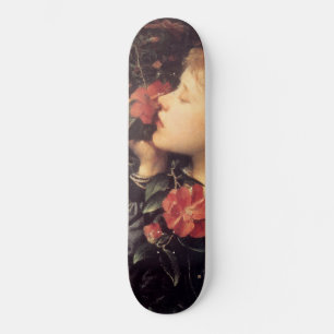 Girl Choosing a Beautiful Flower (by G.F. Watts) Skateboard