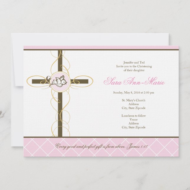Girl Christening/Baptism Invitation (Front)