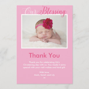 Girl Christening/Baptism Thank You Card