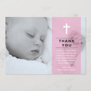 Girl Christening/Baptism Thank You Card
