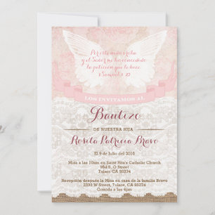 Girl Christening Bautizo Invitations in Spanish
