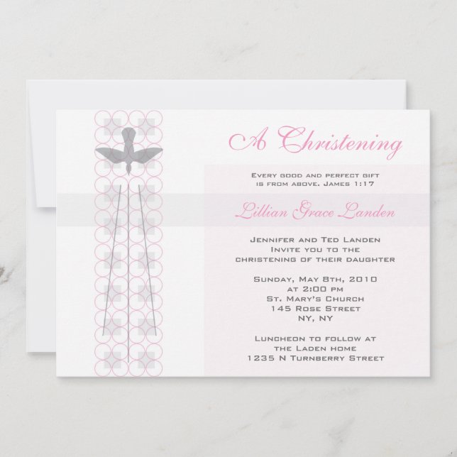 Girl Christening  Invitation (Front)