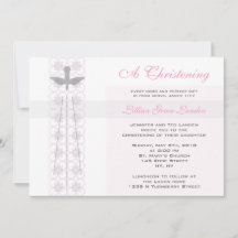 Girl Christening  Invitation