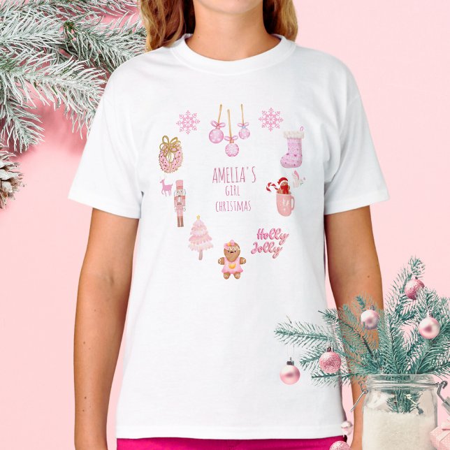 Girl Christmas Nutcracker Heart Doodles T-Shirt (Creator Uploaded)
