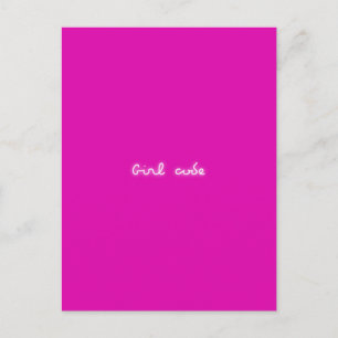 Girl Code   Modern Neon Hot Pink Girl Power Postcard
