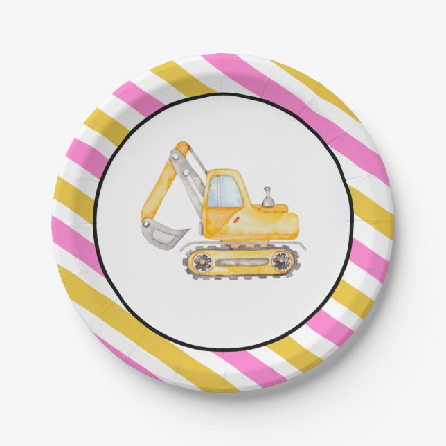 Girl Construction Vehicle Plates (Front)
