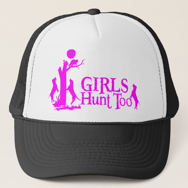 GIRL COON HUNTING TRUCKER HAT (Front)