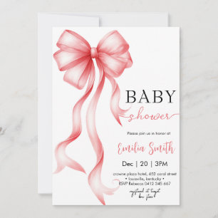 Girl Coquette Bow Baby shower Invitation