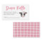 Girl Cow Baby Shower Diaper Raffle Ticket