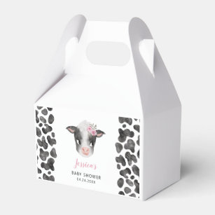 Girl Cow Farm Animal Baby Shower Favour Box