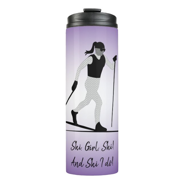 Girl Cross Country Skier Thermal Tumbler (Front)