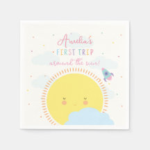 Girl Cute 1st Trip Around The Sun Summer Birthday