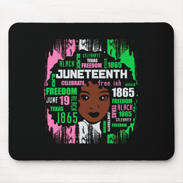 Girl Cute Aka Juneteenth Tee Black History America Mouse Mat (Front)