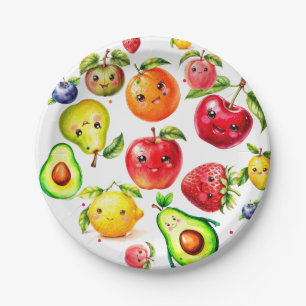 Girl Cute Fruit Birthday  Paper Plate