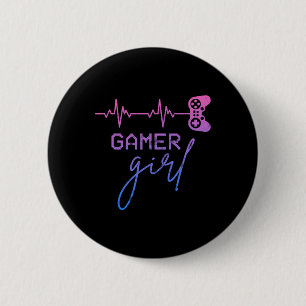 Girl Cute Heartbeat Gamer For Girl Video Game Love 6 Cm Round Badge