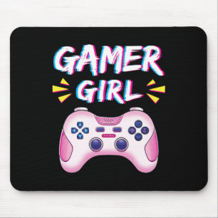 Girl Cute Pink Controller Video Game Girl Gaming Mouse Mat