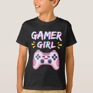 Girl Cute Pink Controller Video Game Girl Gaming T-Shirt