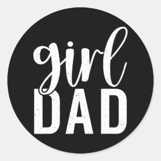 Girl Dad Daughter Father Daddy Dad  Classic Round Sticker