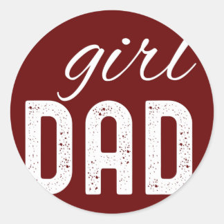 Girl Dad Father's Day grilling  Classic Round Sticker