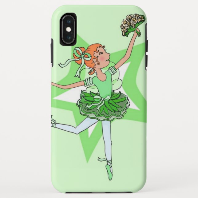 Girl dancer ballerina red hair green Case-Mate iPhone case (Back)