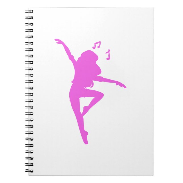 Girl dancer silhouette - Choose background color Notebook (Front)