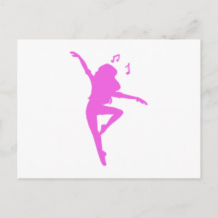 Girl dancer silhouette - Choose background color Postcard