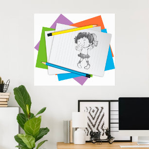 Girl Dancing Illustration  Poster