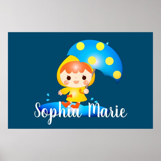 Girl Dancing Under the Rain Poster (Front)