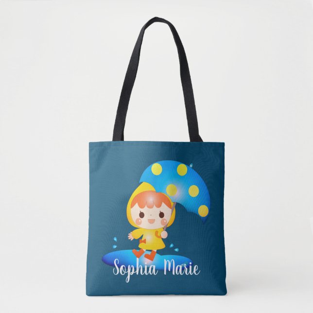 Girl Dancing Under the Rain Tote Bag (Front)