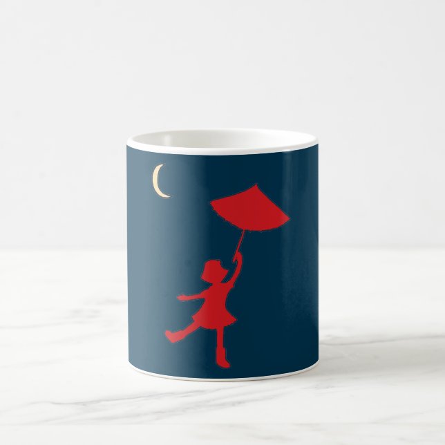 Girl dancing with her umbrella coffee mug (Center)