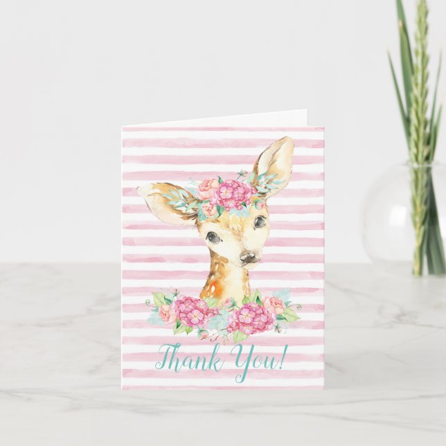 Girl Deer Thank You Cards (Front)