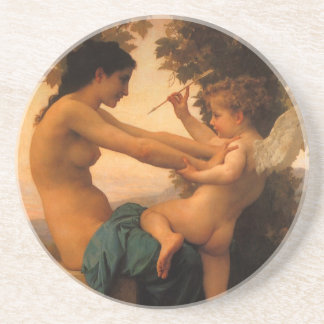 Girl Defending Herself Against Cupid by Bouguereau Coaster