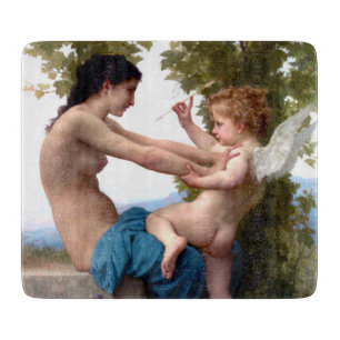 Girl Defending Herself Against Eros Cupid Painting Cutting Board