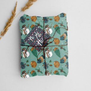 Girl design, cookies and tea, dolls and deer. wrapping paper