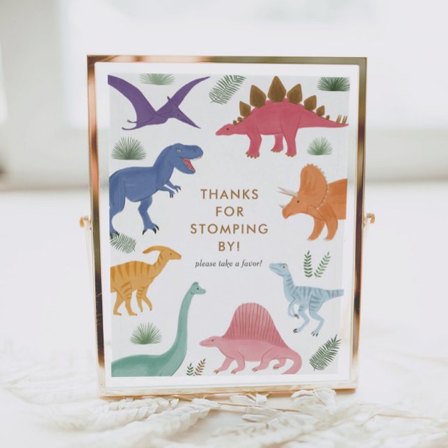 Girl Dinosaur Birthday Party Favours Sign (Creator Uploaded)
