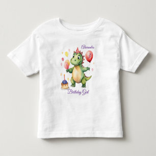 Girl Dinosaur Birthday Toddler T-Shirt