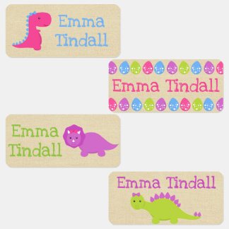 Girl Dinosaur Clothing Labels for Kids