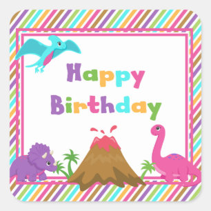 Girl Dinosaur Stickers