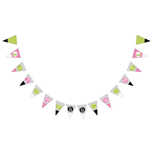 Girl Dinosaur Tutu Birthday Stomp and Chomp Pink Bunting (All)