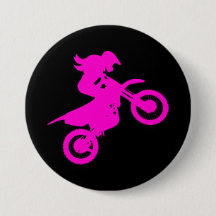 Girl Dirt Bike   7.5 Cm Round Badge